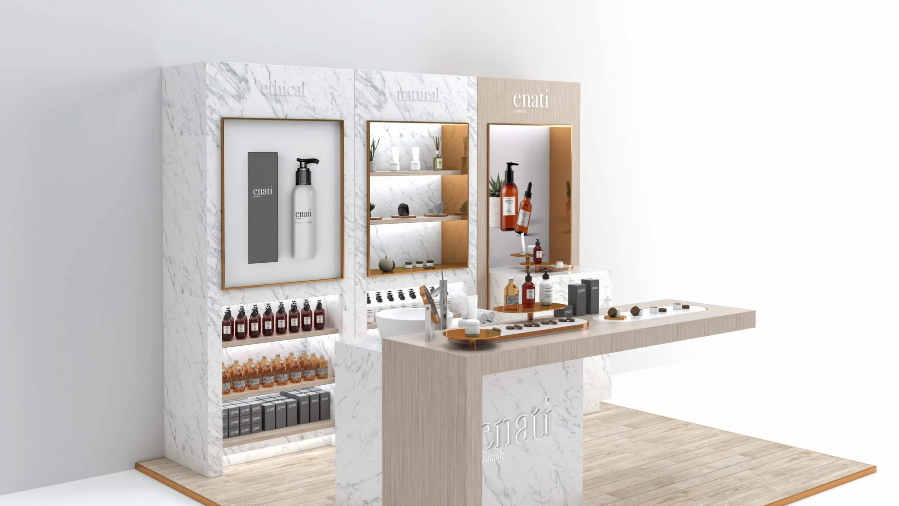 La paroi et le comptoir